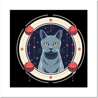 Russian Blue Cat Xmas Ornament, Love Cats Posters and Art